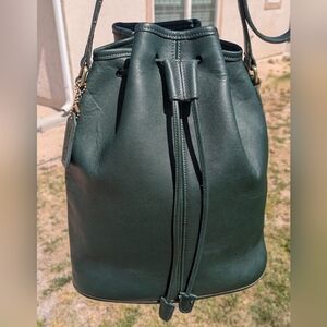 Vintage Coach BOTTLE GREEN Nicholas Bucket Bag #9946